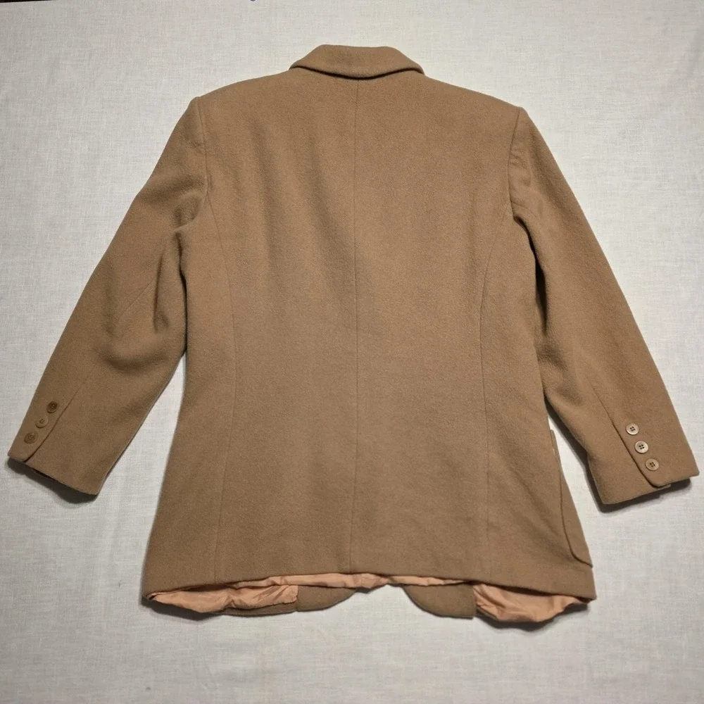 Vintage Wool Cashmere Jacobson's Blazer Womens‎ 8 Petite Camel Tan Quiet Luxury